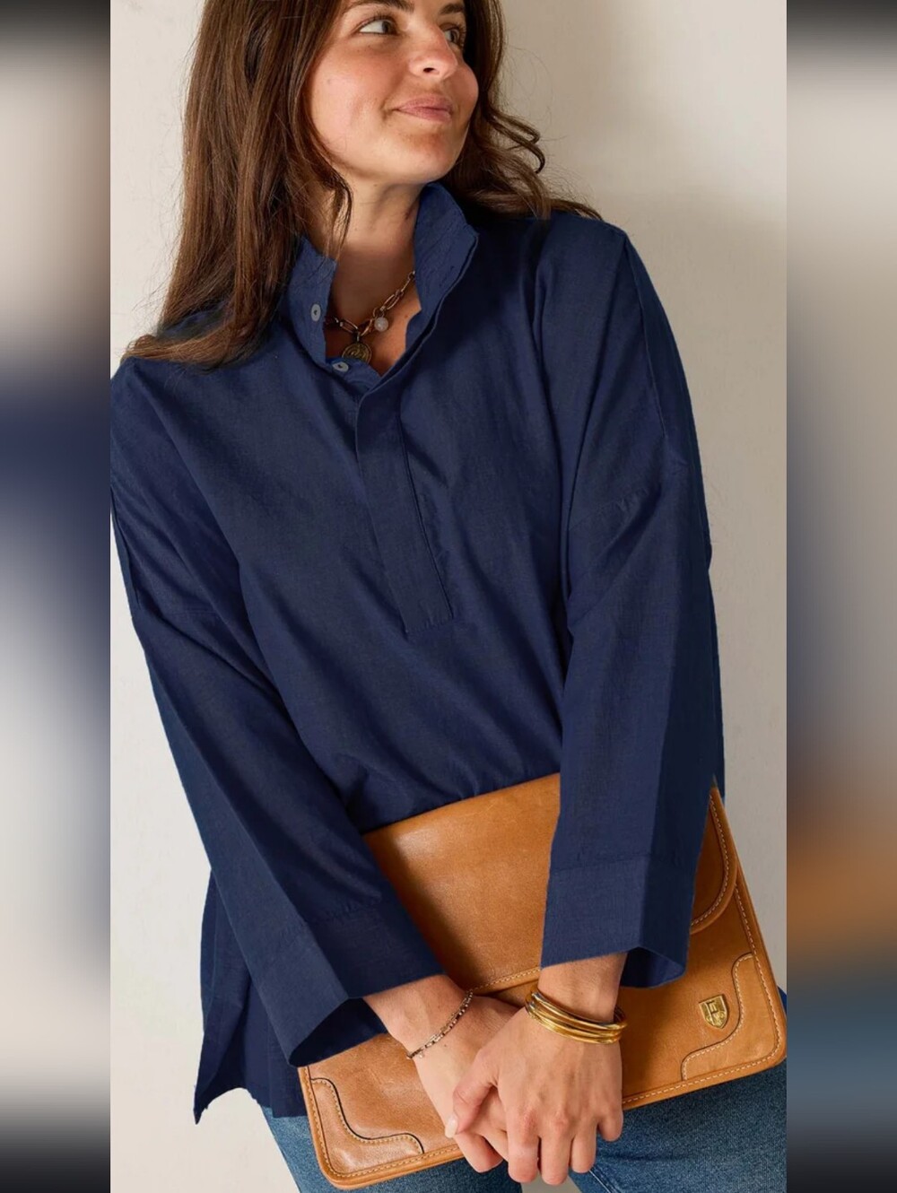 Mersea Voyageur Emerson Pop Up Collar Top Size S/M